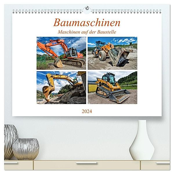Baumaschinen - Maschinen auf der Baustelle (hochwertiger Premium Wandkalender 2024 DIN A2 quer), Kunstdruck in Hochglanz, Georg Niederkofler