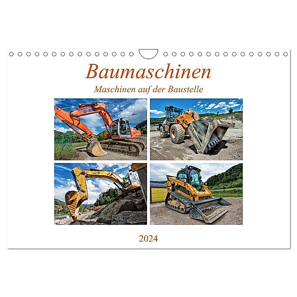 Baumaschinen - Maschinen auf der Baustelle (Wandkalender 2024 DIN A4 quer), CALVENDO Monatskalender, Georg Niederkofler
