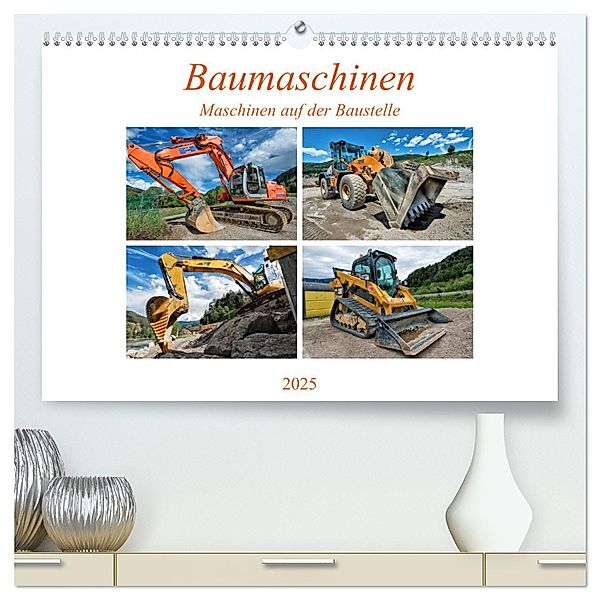 Baumaschinen - Maschinen auf der Baustelle (hochwertiger Premium Wandkalender 2025 DIN A2 quer), Kunstdruck in Hochglanz, Calvendo, Georg Niederkofler