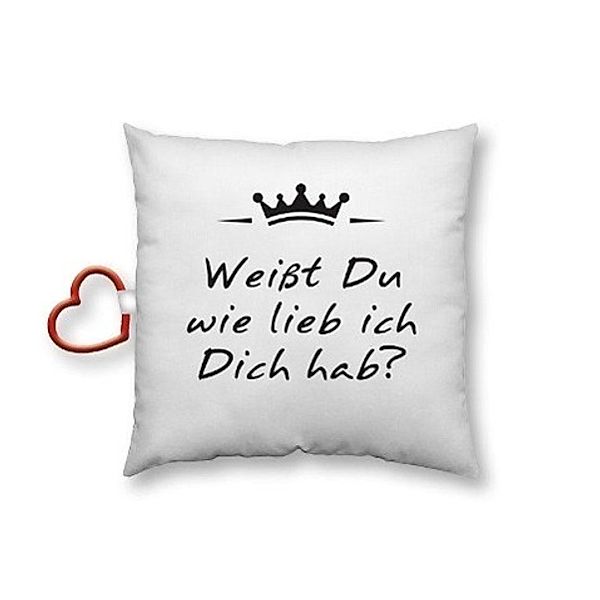 Baumwollkissen Weißt Du wie lieb ich Dich hab!