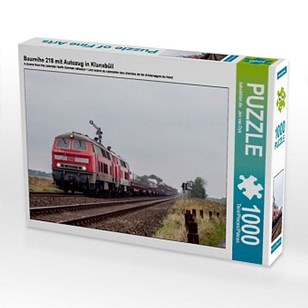 Baureihe 218 mit Autozug in Klanxbüll (Puzzle), Jan van Dyk