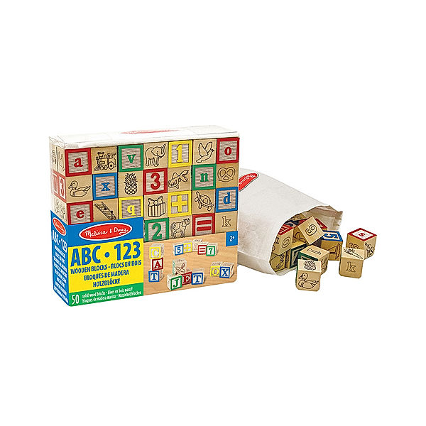 Melissa & Doug Bausteine ABC & 123 50-teilig aus Holz