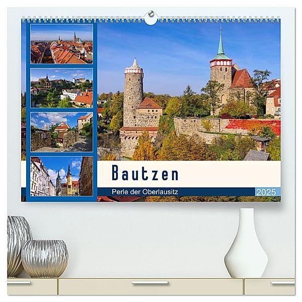 Bautzen - Perle der Oberlausitz (hochwertiger Premium Wandkalender 2025 DIN A2 quer), Kunstdruck in Hochglanz, Calvendo, LianeM