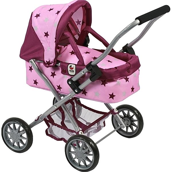 CHIC 2000 Bayer Chic 2000 - 555 78 Mini-Puppenwagen Smarty, Kuschelwagen, Stars Brombeer