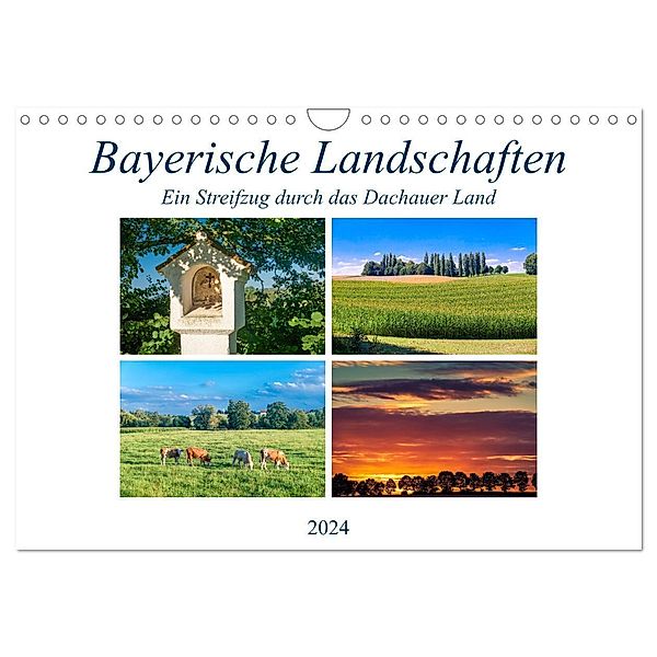 Bayerische Landschaften - Ein Streifzug durch das Dachauer Land (Wandkalender 2024 DIN A4 quer), CALVENDO Monatskalender, Jürgen Klust / www.foto-jk.de