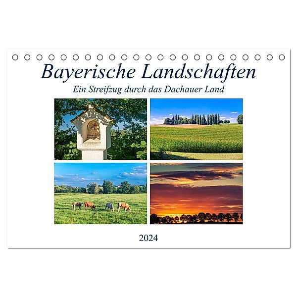 Bayerische Landschaften - Ein Streifzug durch das Dachauer Land (Tischkalender 2024 DIN A5 quer), CALVENDO Monatskalender, Jürgen Klust / www.foto-jk.de