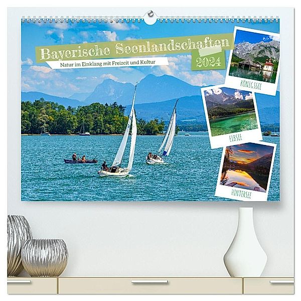 Bayerische Seenlandschaften - Natur im Einklang mit Freizeit und Kultur (hochwertiger Premium Wandkalender 2024 DIN A2 quer), Kunstdruck in Hochglanz, Dieter Wilczek