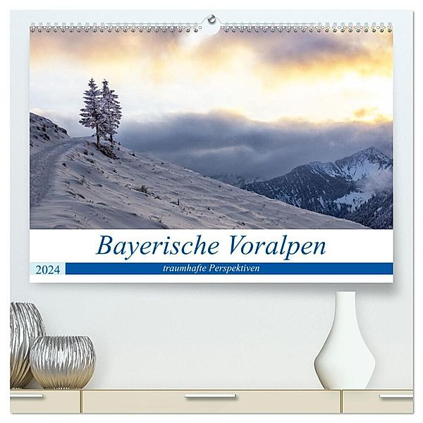 Bayerische Voralpen - traumhafte Perspektiven (hochwertiger Premium Wandkalender 2024 DIN A2 quer), Kunstdruck in Hochglanz, Thomas Rosier (Videografic)