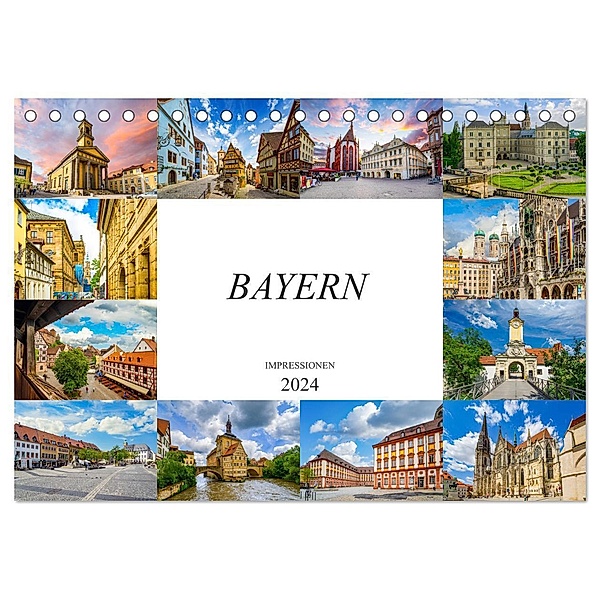 Bayern Impressionen (Tischkalender 2024 DIN A5 quer), CALVENDO Monatskalender, Dirk Meutzner