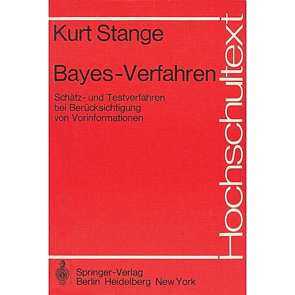 Bayes-Verfahren / Hochschultext, K. Stange