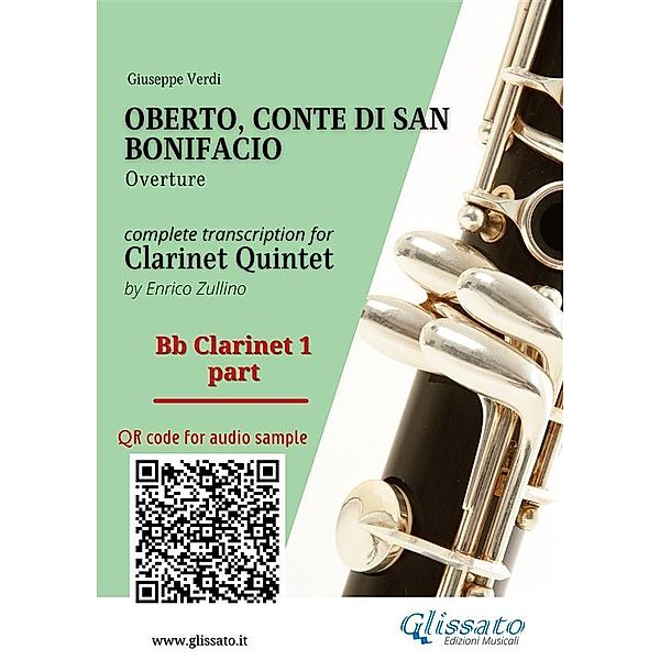 Bb Clarinet 1 part of Oberto for Clarinet Quintet / Oberto,Conte di San Bonifacio - Clarinet Quintet Bd.2, Giuseppe Verdi, A Cura Di Enrico Zullino