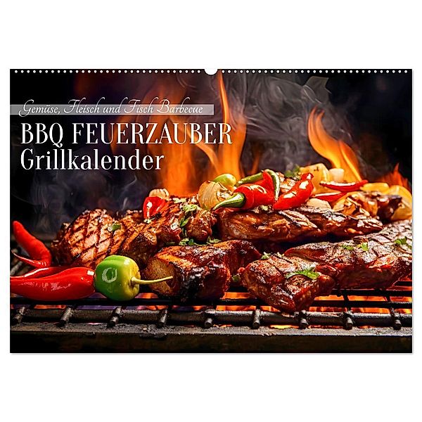 BBQ Feuerzauber - Grillkalender (Wandkalender 2025 DIN A2 quer), CALVENDO Monatskalender, Calvendo, Anja Frost