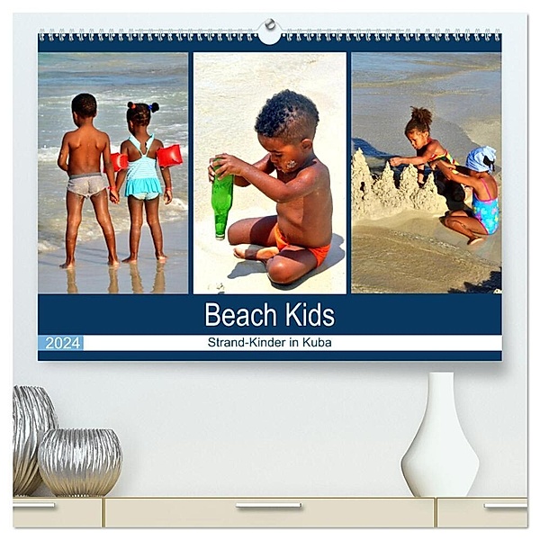 Beach Kids - Strand-Kinder in Kuba (hochwertiger Premium Wandkalender 2024 DIN A2 quer), Kunstdruck in Hochglanz, Henning von Löwis of Menar