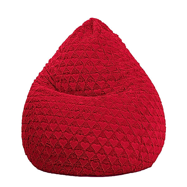 Sitting Point BeanBag FLUFFY HEARTS XL, 70 x 110 (Farbe: rot)