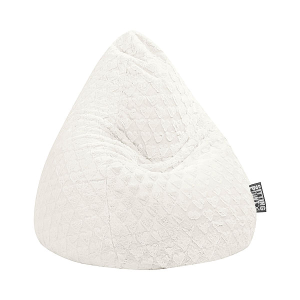 Sitting Point BeanBag FLUFFY HEARTS XL, 70 x 110 (Farbe: weiss)