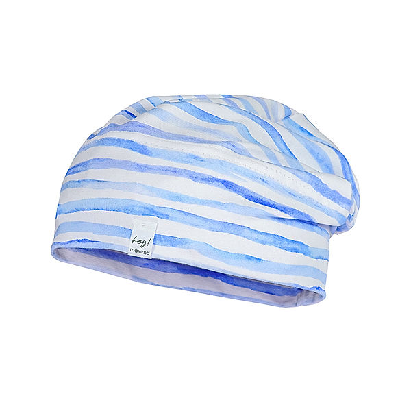 maximo Beanie DRUCKRINGEL in blau/wollweiß