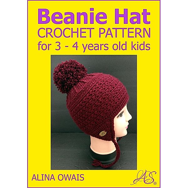 Beanie Hat Crochet Pattern for 3-4 Years Old Kids, Alina Owais