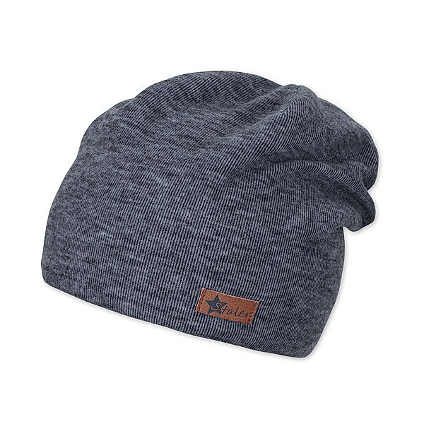 Sterntaler Beanie-Mütze HERBSTZEIT in tintenblau melange