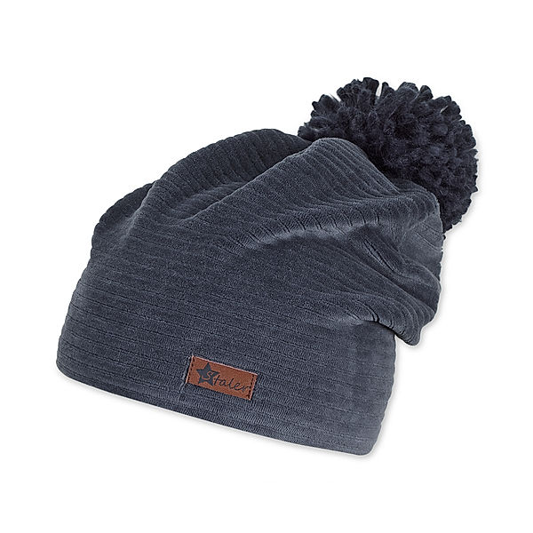 Sterntaler Beanie-Mütze POMPOM in mittelblau