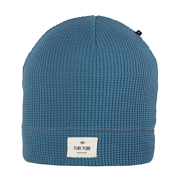 PURE PURE by Bauer Beanie WAFFLE PIQUÉ in steel blue