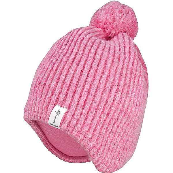 maximo Beanie WINTER POMPON in pink meliert