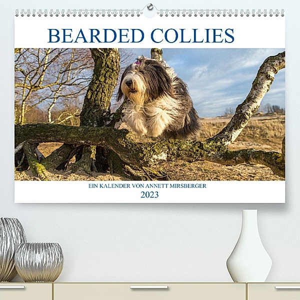 BEARDED COLLIES 2023 (Premium, hochwertiger DIN A2 Wandkalender 2023, Kunstdruck in Hochglanz), Annett Mirsberger