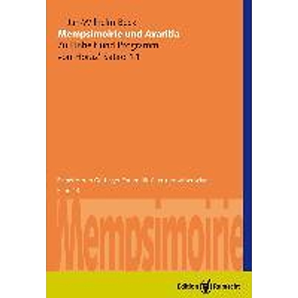 Beck, J: Mempsimoirie und Avaritia: Zu Einheit und Programm, Jan-Wilhelm Beck