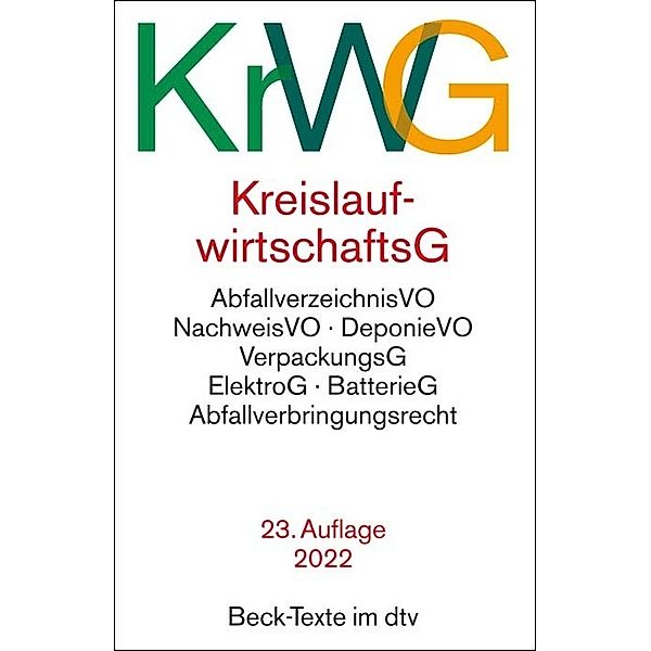 Beck-Texte im dtv / Kreislaufwirtschaftsgesetz, Martin Beckmann