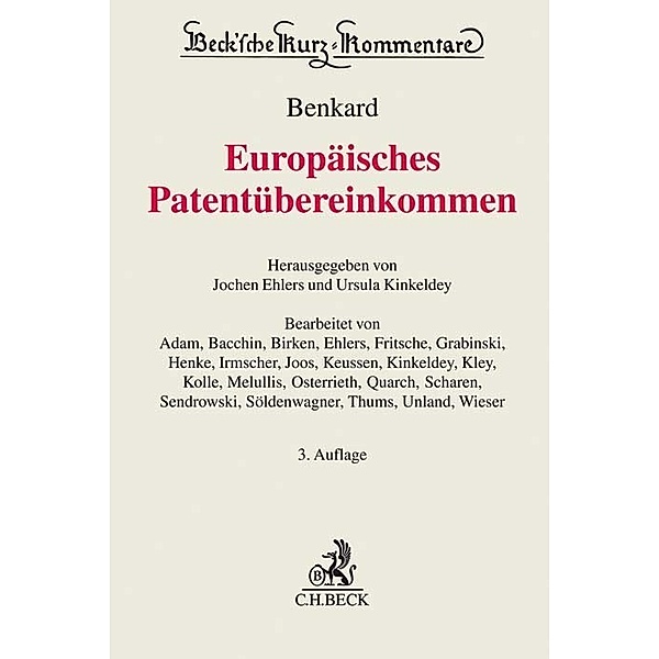 Beck'sche Kurz-Kommentare / 4a / Europäisches Patentübereinkommen EPÜ, Kommentar