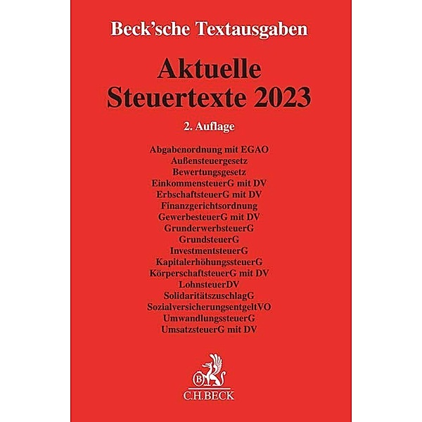 Beck'sche Textausgaben / Aktuelle Steuertexte 2023