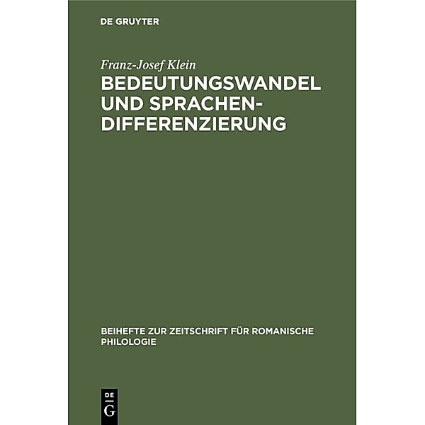 Bedeutungswandel und Sprachendifferenzierung, Franz-Josef Klein