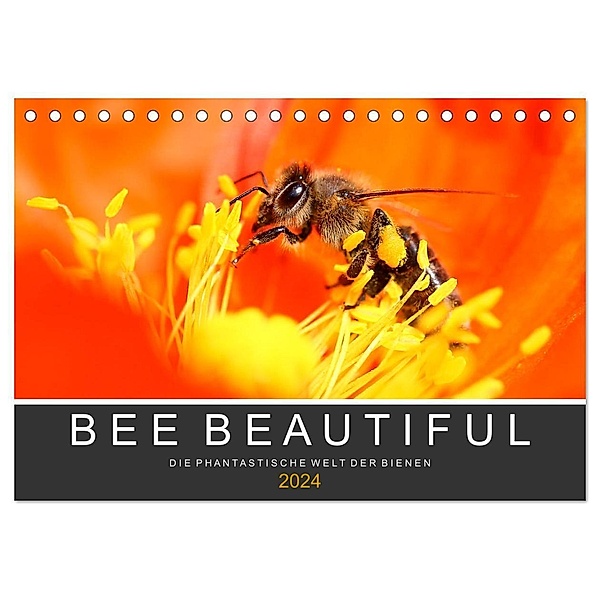 Bee Beautiful - Die phantastische Welt der Bienen (Tischkalender 2024 DIN A5 quer), CALVENDO Monatskalender, Andrea Schwarz