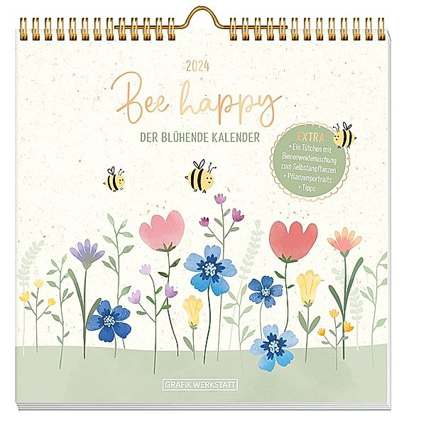 Bee Happy Wandkalender 2024