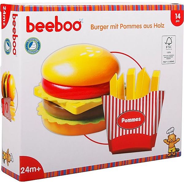 Beeboo Kitchen Burger mit Pommes, 14 Teile