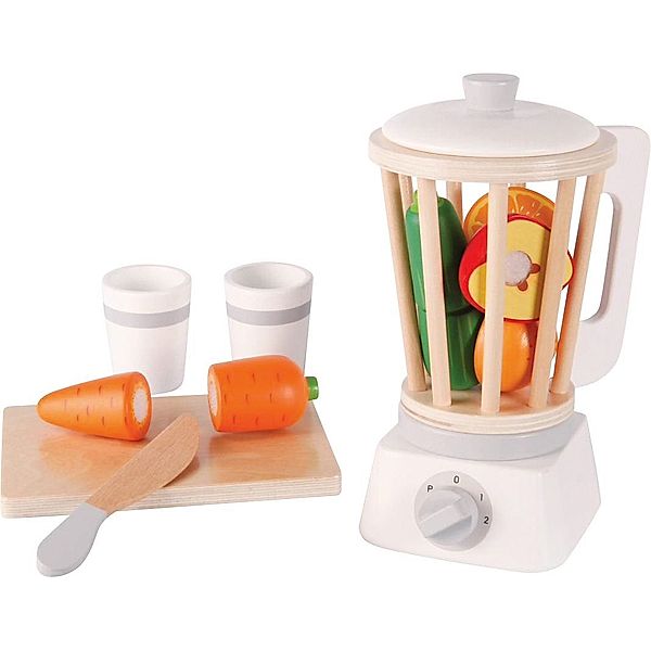 Beeboo Kitchen Holz Standmixer mit Zubehör, 15-teilig