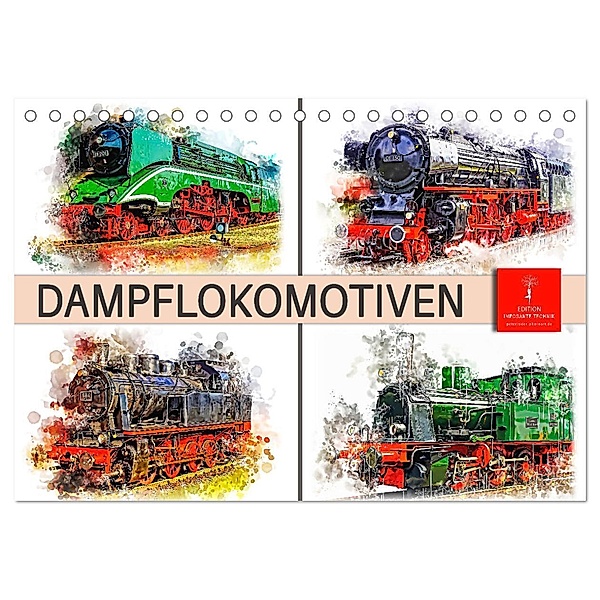 Beeindruckende Dampflokomotiven (Tischkalender 2024 DIN A5 quer), CALVENDO Monatskalender, Peter Roder
