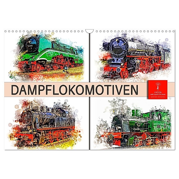 Beeindruckende Dampflokomotiven (Wandkalender 2024 DIN A3 quer), CALVENDO Monatskalender, Peter Roder