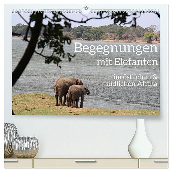 begegnungen - elefanten im südlichen afrika (hochwertiger Premium Wandkalender 2024 DIN A2 quer), Kunstdruck in Hochglanz, rsiemer