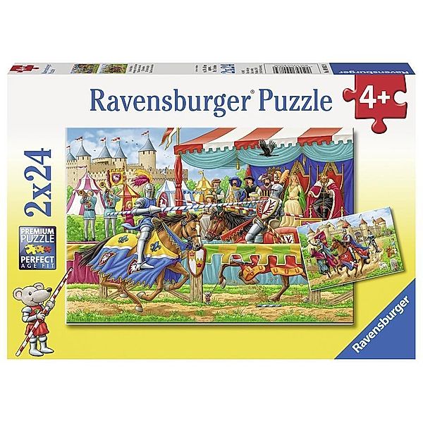 Bei den Rittern. Puzzle 2 x 24 Teile