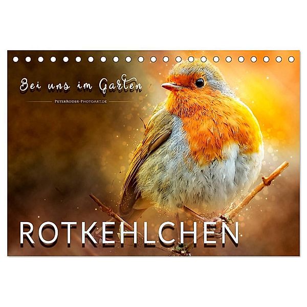 Bei uns im Garten - Rotkehlchen (Tischkalender 2025 DIN A5 quer), CALVENDO Monatskalender, Calvendo, Peter Roder
