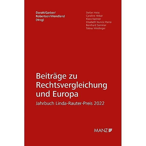 Beiträge zu Rechtsvergleichung und Europa Jahrbuch Linda-Rauter-Preis 2022