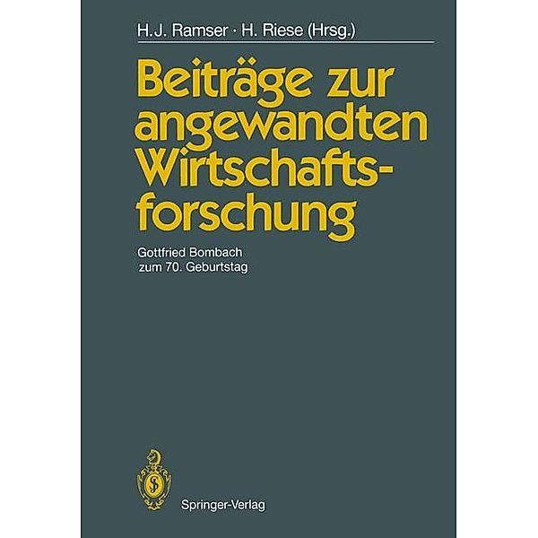 Beiträge zur angewandten Wirtschaftsforschung