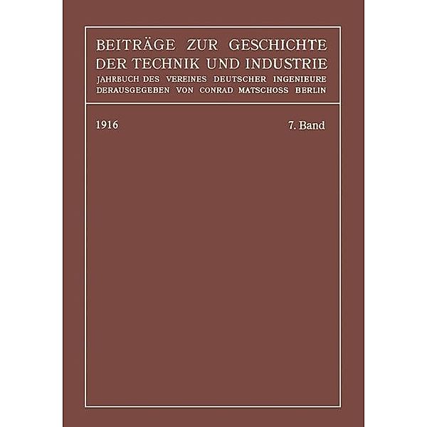 Beiträge zur Geschichte der Technik und Industrie, Conrad Matschoß