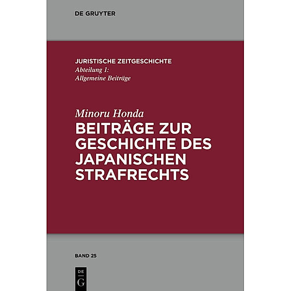 Beiträge zur Geschichte des japanischen Strafrechts, Minoru Honda