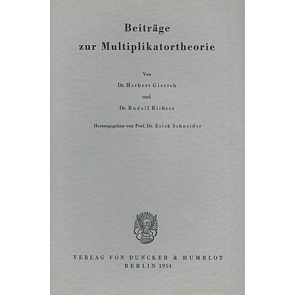 Beiträge zur Multiplikatortheorie.