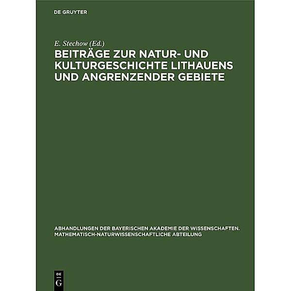 Beiträge zur Natur- und Kulturgeschichte Lithauens und angrenzender Gebiete / Jahrbuch des Dokumentationsarchivs des österreichischen Widerstandes