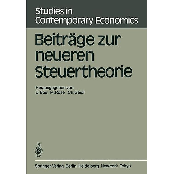 Beiträge zur neueren Steuertheorie