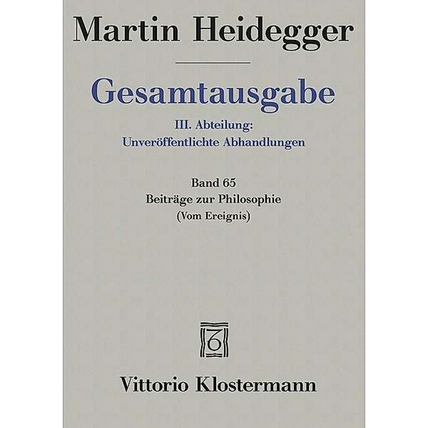 Beiträge zur Philosophie (Vom Ereignis) (1936-1938), Martin Heidegger