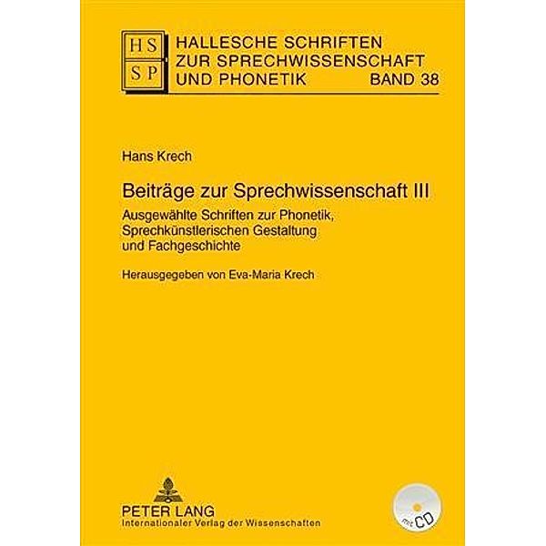 Beitraege zur Sprechwissenschaft III, Eva-Maria Krech