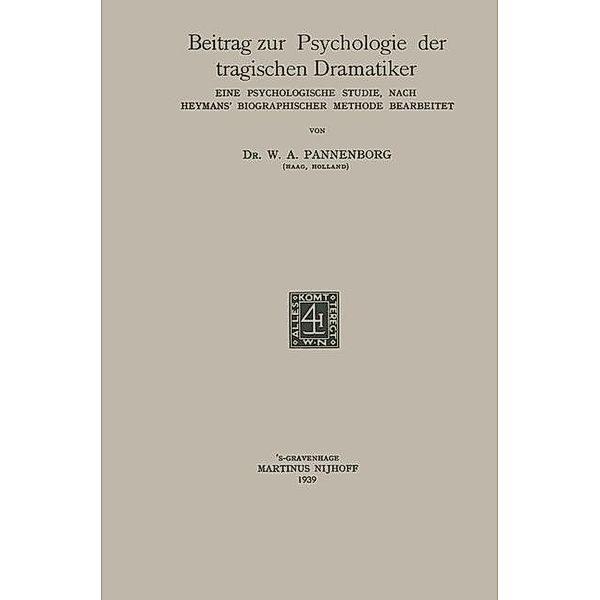 Beitrag zur Psychologie der tragischen Dramatiker, Willem August Pannenborg